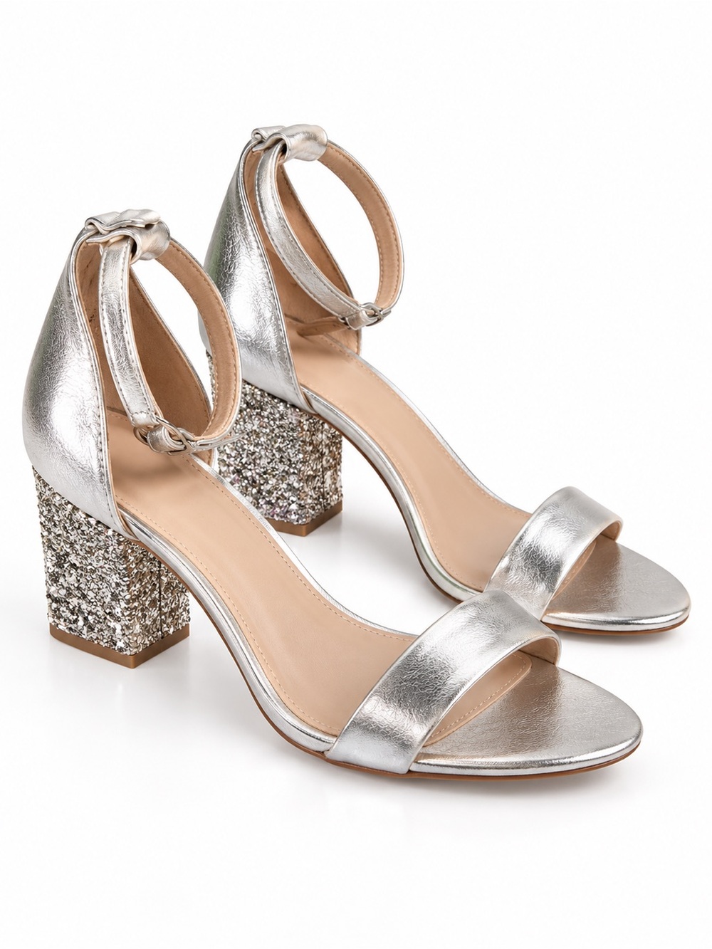 Mix No. 6 Women's "Lexine" Silver
Glitter Sandals size 9
